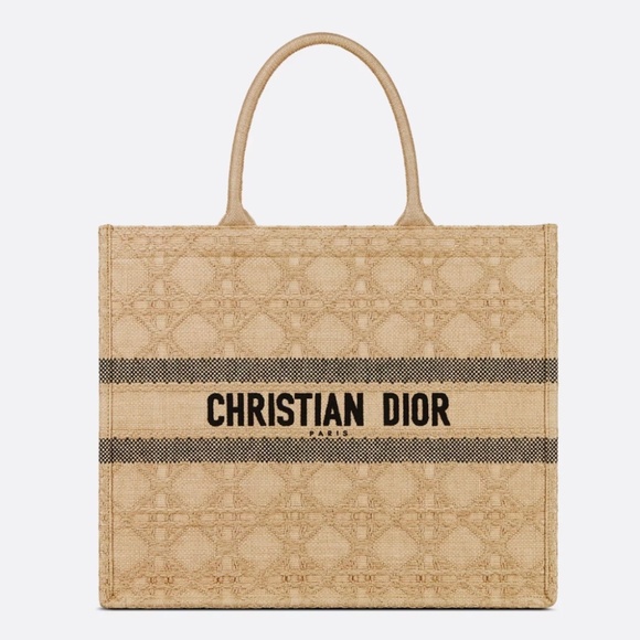 Christian Dior Large Tote Bag Raffia - Picture 1 of 6